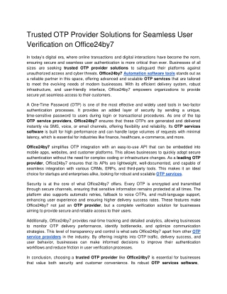 Trusted OTP Provider Solutions for Seamless User Verification on Office24by7.docx  Google Docs (1)