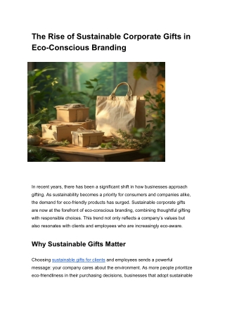 The Rise of Sustainable Corporate Gifts in Eco-Conscious Branding