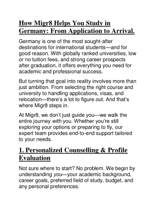 How Migr8 Helps You Study in Germany