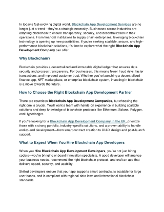 Revolutionize Your Business with Blockchain App Development