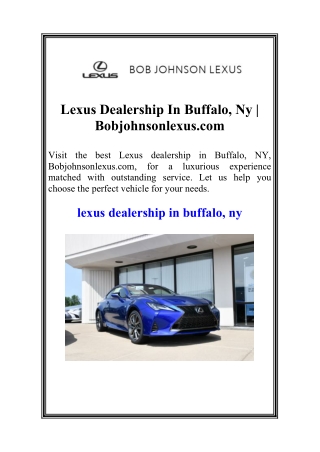 lexus dealership in buffalo ny bobjohnsonlexus com