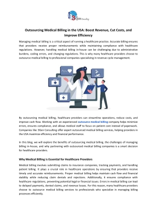 Outsourcing Medical Billing in USA | 3Gen Consulting