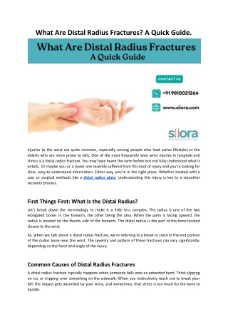 What Are Distal Radius Fractures? A Quick Guide.