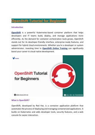 openshift tutorial for beginners