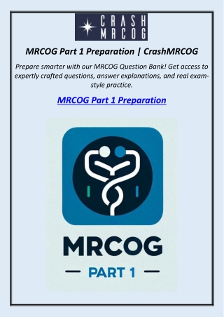 mrcog part 1 preparation crashmrcog