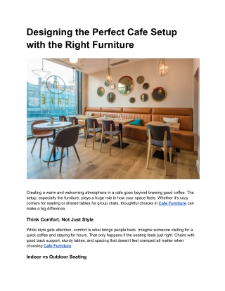 Build a Café That Feels Thoughtful