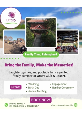 This summer, escape the chaos and reconnect with your loved ones at Utsav Club & Resort_Best Resorts in Bangalore