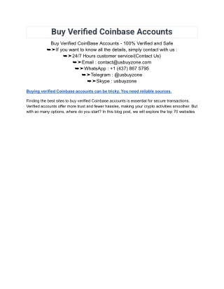 Buy Verified Coinbase Accounts