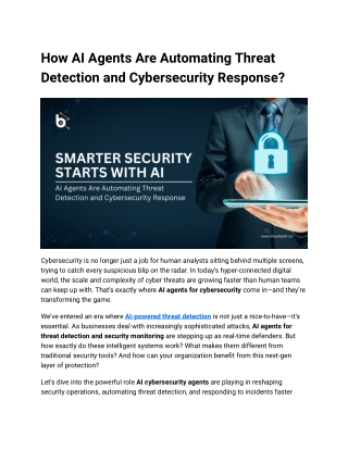 How AI Agents Are Automating Threat Detection and Cybersecurity Response_
