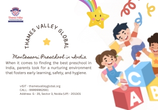 Montessori Preschool in India - Thames Valley Global