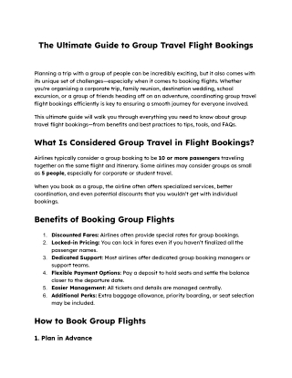 The Ultimate Guide to Group Travel Flight Bookings
