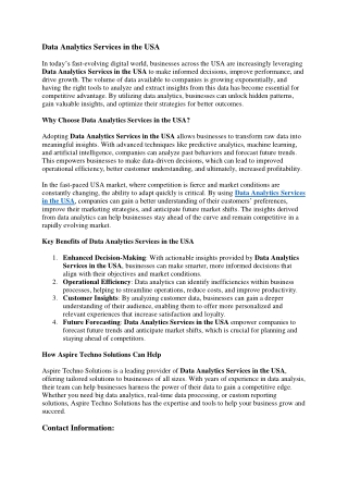 Data Analytics Services in the USA