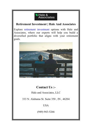 Retirement Investment | Hale And Associates
