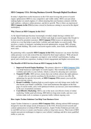 SEO Company USA