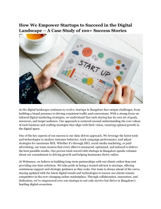How We Empower Startups to Succeed in the Digital Landscape – A Case Study of 100  Success Stories