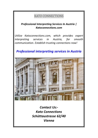 Professional Interpreting Services In Austria | Katoconnections.com