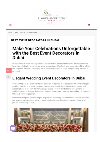 Exquisite Wedding Floral Decorations in Dubai