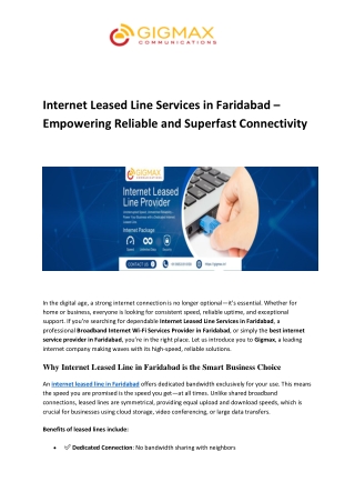 internet leased line services in faridabad