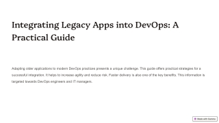 integrating legacy apps into devops a practical