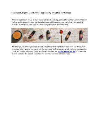 Organic Essentials Oils