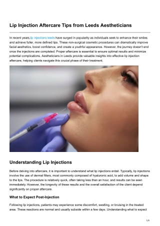 Lip Injection Aftercare Tips from Leeds Aestheticians