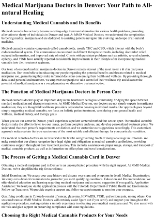 MMD Medical Doctors