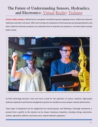 the future of understanding sensors hydraulics
