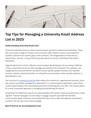 Top Tips for Managing a University Email Address List in 2025