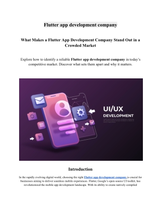 Flutter App development company