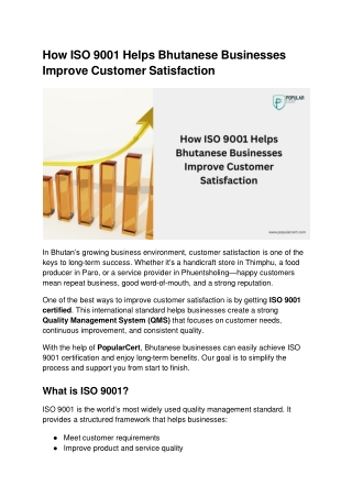 How ISO 9001 Helps Bhutanese Businesses Improve Customer Satisfaction