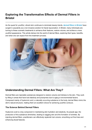 exploring the transformative effects of dermal