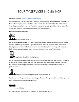 ecurity services in delhi ncr