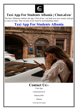 Taxi App For Students Albania | Clust.al/en/