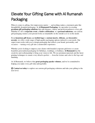 elevate your gifting game with al rumanah elevate