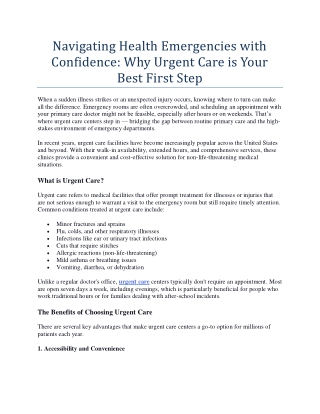 Navigating Health Emergencies with Confidence