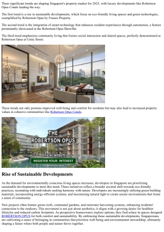 3 Best Trends Shaping Singapore's 2025 Property Market