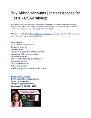 Buy Verified Airbnb Accounts – Instantly Unlock Hosting ...