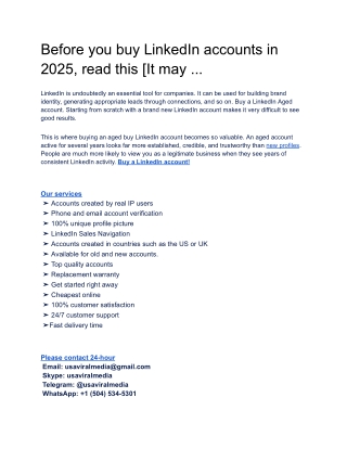 before you buy linkedin accounts in 2025 read