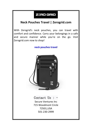 neck pouches travel zerogrid com