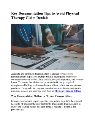 Key Documentation Tips to Avoid Physical Therapy Claim Denials