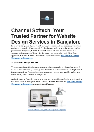 channel softech your trusted partner for website