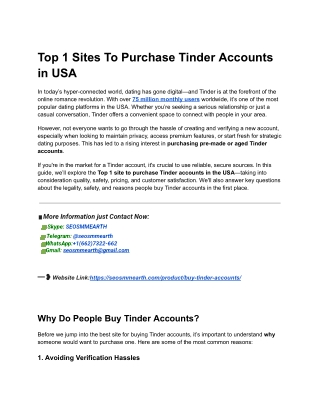 The Best Way To Buy Tinder Accounts In 2025