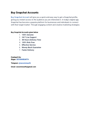 Buy Snapchat Accounts To Our Helpful Servicer Site