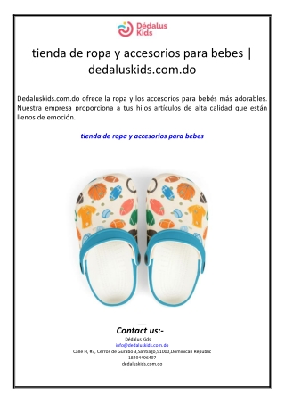 tienda de ropa y accesorios para bebes | dedaluskids.com.do