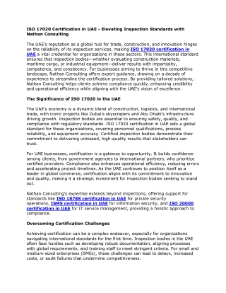 ISO 17020 Certification in UAE - Elevating Inspection Standards with Nathan Consulting
