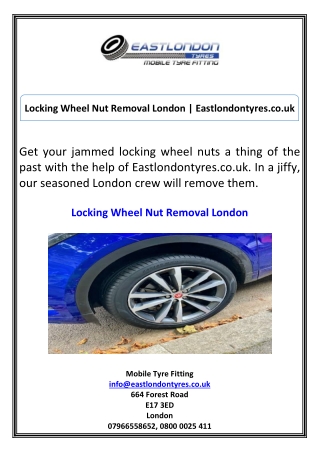 Locking Wheel Nut Removal London Eastlondontyres.co.uk