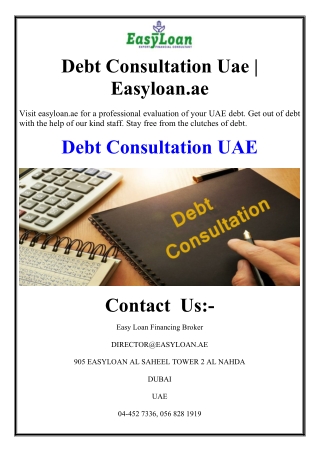 Debt Consultation Uae | Easyloan.ae