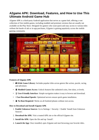 a2game apk download features and how to use this