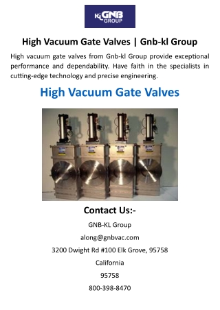 high vacuum gate valves gnb kl group