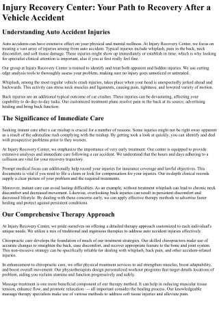 Injury Recovery Center